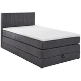 Xora Boxspringbett Anthrazit, - H2, - Webstoff - 140x200 cm,