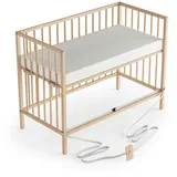 Sämann – make a difference. Beistellbett Natur, Holz, Echtholz,Buche, 120x90x60 cm Babymöbel, Babybetten, Beistellbetten