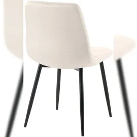 CLP Esszimmerstuhl Antibes Samt cremeweiß