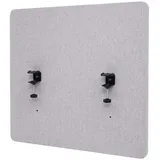 Proregal Akustik-Tischtrennwand HxBxT 60x65x2 cm Doppelwandig Stoff Grau Büro-Sichtschutz Schreibtisch Pinnwand