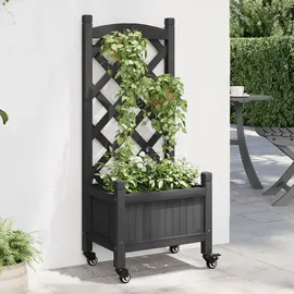 vidaXL Pflanzkübel mit Spalier 194 x 40 x 120 cm Schwarz