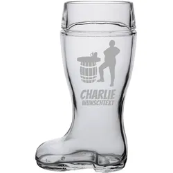 Bierstiefel 1,0l mit Gravur - Stammtisch