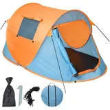 tectake Wurfzelt Pop-up Wurfzelt, Personen: 2, für 2 Personen blau|orange