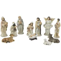 Kaemingk Dekofiguren-Set Weihnachtskrippe Polyresin 4-11 cm bunt 11 Stück