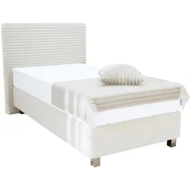 Westfalia Schlafkomfort Boxspringbett "Sven", weiß (wollweiß), L:210cm, 80% Baumwolle/ 20% Polyester;Polsterwatte: 100% Polyester, WESTFALIA SCHLAFKOMFORT, Komplettbetten, Boxspringbett, inkl. Zierkissen, wahlweise mit und ohne Kaltschaum-Topper