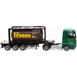 MAN TGX Euro 6c Rinnen Tankcontainersattelzug Modell von WIKING 1:87
