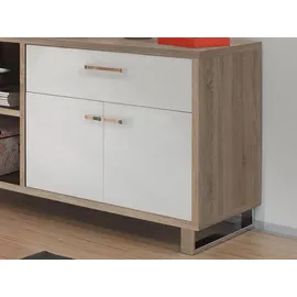 preisbrecher Winkelschreibtisch Schreibtisch Büroschreibtisch Eckschreibtisch Margate I" Sonoma-Eiche/Weiß
