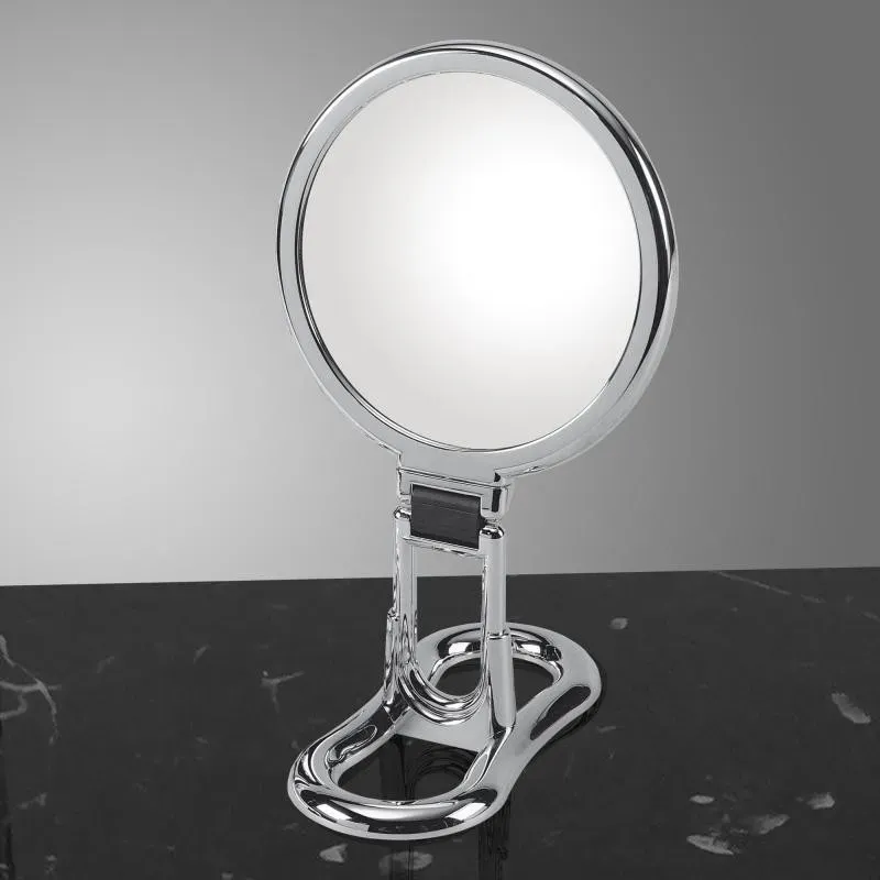 Koh-i-Noor Spiegel mit Klappgriff und Ständer, doppelseitig, 398KK, Chrom 398KK