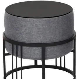 [en.casa] Hocker Tas 38 x 38 x 38 cm Dunkelgrau