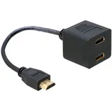 DeLock Adapter - HDMI Stecker - 2x HDMI Buchse 0,2m (65056)