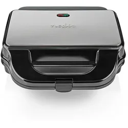 Nedis Multi-Grill - Grill / Sandwich / Waffle - 900 W - 28 x 15 cm - Automatischer Temperaturkontrolle - Edelstahl / Kunststoff