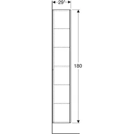Geberit iCon Hochschrank 36 x 180 x 29,1 cm Weiß Glas