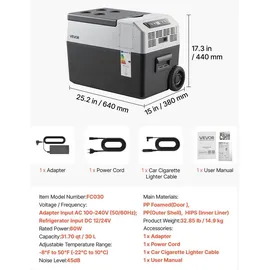 Vevor Kompressor Kühlbox 30 l mit Griff