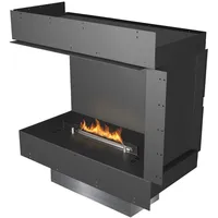 Planika Forma Eckkamin [Ethanol Einbau Gehäuse mit Automatikbrenner]: 800 mm - Front + links offen