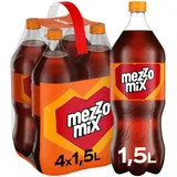 Mezzo Mix , Einzigartiges Mischgetränk aus Cola & Orange in praktischen Flaschen , 4 x 1,5 Liter