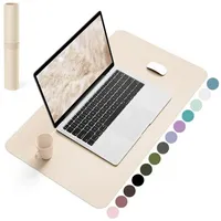 YSAGi Schreibtischunterlage Schreibtischunterlage Mauspad Leder Wildleder Rutschfest Beige 60x35cm beige