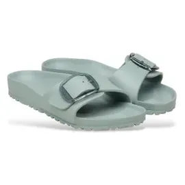 Birkenstock für Damen. 1031422 Sandalen Madrid Big Buckle EVA (Schmale Passform) türkis (36), Kunststoff, Wohnung, Schnalle, Lässig, Grün