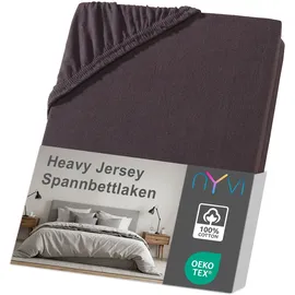 nyvi Spannbettlaken DreamScience Heavy Jersey 120 x 200 - 130 x 200 cm Braun