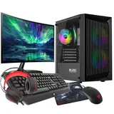 VIST Gaming PC Komplett Set Ryzen 5 3600 RX 7600 16GB SSD 1TB M.2 WiFi W11 LCD 24