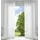 Gardinenbox 2er-Pack Gardinen Transparent Vorhang Set Wohnzimmer Voile Schlaufenschal mit Bleibandabschluß HxB 225x140 cm Weiß,