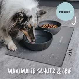 Rudelkönig Napfunterlage – Rutschfeste Futtermatte 40x30cm grau