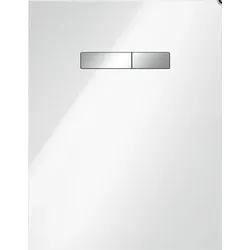 TECElux WC-Betätigungsplatte manuell, Glas weiß, Tasten chrom