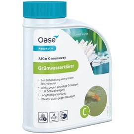 OASE 43142 AquaActiv AlGo Greenaway Grünwasserklärer 500 ml - hocheffektives Teichpflegemittel gegen Schwebealgen und grünes Teichwasser im Gartenteich Koiteich Schwimmteich Fischteich