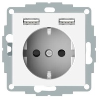 Schrack ELSO Steckdoseneinsatz USB Ladegerät 2.4A, reinweiß (EL365344)