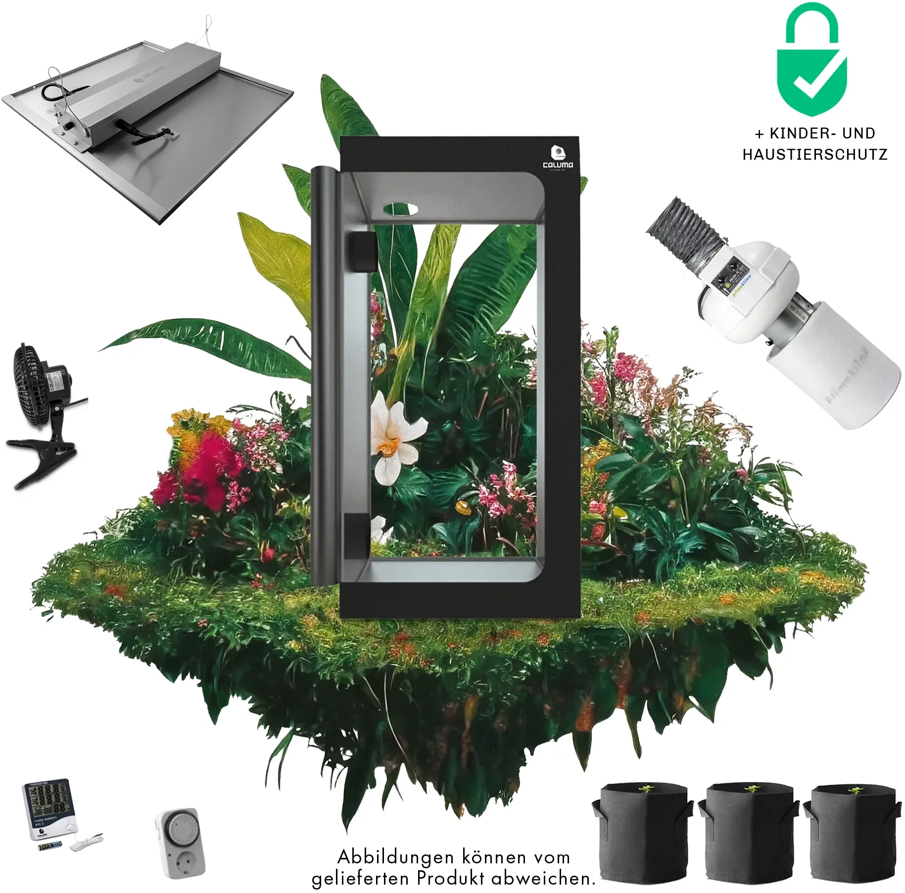 Caluma Growset L (100 x 100 cm, 240 W Premium-Lüftungsset)