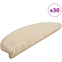 vidaXL Stufenmatten 30 Stk. 65x21x4 cm Creme Halbrund Groß