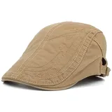 QICHEN Flatcap Herren Mütze Schiebermütze Gatsby Schirmmütze Kappe (Beige) - 54-60