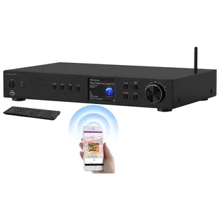 Digitaler WLAN-HiFi-Tuner, Internetradio, DAB+, Bluetooth, schwarz