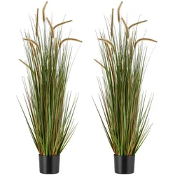 VEVOR Kunstrasenpflanze, 2er-Pack 1194 mm Schachtelhalm-Schilfgras im Topf, PVC-Kunstpflanze, künstliche Grünpflanzen, Sträucher für Haus, Garten, Büro, Zimmerdekoration, Einweihungsparty, Grün
