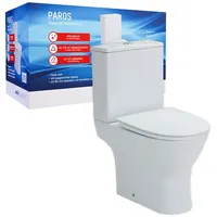 Duschmeister Paros Stand-WC mit WC-Sitz Weiß spülrandlos