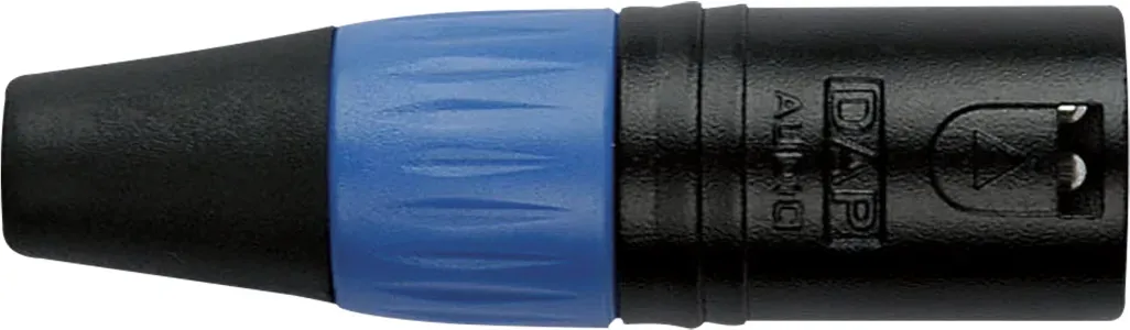 DAP XLR 3P Connector - male - black housing Blaue Kappe