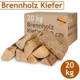 Flameup - Kiefer Brennholz Kaminholz 20 kg Holz Für Ofen und Kamin Kaminofen Feuerschale Grill Feuerholz 30 cm Holzscheite Wood Kammergetrocknet