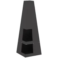 vidaXL Feuerstelle mit Holzlager Schwarz 35x35x100 cm Stahl vidaXL
