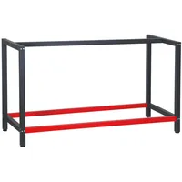 Wiltec Werkbank Gestell 150 x 57 cm, aus Stahl, Werkbankgestell in Anthrazit Rot, Tischgestell max. 200 kg als Werkbank, Arbeitstisch & Sideboard