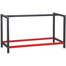 Wiltec Werkbank Gestell 150 x 57 cm, aus Stahl, Werkbankgestell in Anthrazit Rot, Tischgestell max. 200 kg als Werkbank, Arbeitstisch & Sideboard