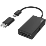 Hama USB OTG Hub 3 Ports mit Kartenlesegerät (High-Speed Datenübertragung, 2x Kartenleser SD und microSD, 1x USB-A für Maus, USB-Stick, usw. Multiport Adapter, USB Adapter 3in1 für Büro, Homeoffice)