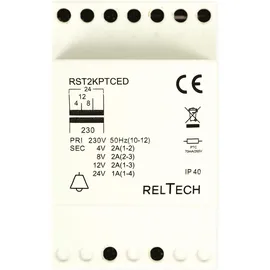 Reltech Reltech, Sicherheitstransformator RST2PTCED, 4-8-12-24V/2-2-2-1A