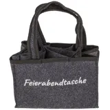 Out of the Blue Flaschentasche Bierträger Flaschenträger für 6 Flaschen Feierabendtasche, Grau
