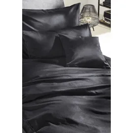 Primera Uni Luxus-Satin Schwarz 200 x 200 cm + 2 x 80 x 80 cm