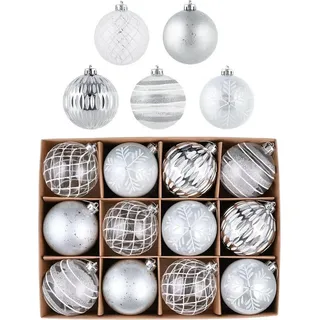 luxuskollektion Baumbehang Weihnachtskugeln 8cm Transparent Silber