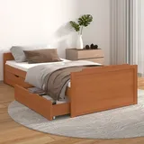 vidaXL Massivholzbett 90 x 200 cm Honigbraun