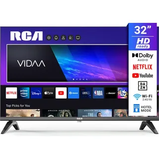 RCA 32 Zoll HD VIDAA Smart TV | HDMI x3, USB x2, CI+ | Kristallklare Bilder & Umfangreiche Anschlussmöglichkeiten | VRS32HQ1 - Schwarz