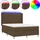vidaXL Boxspringbett mit Matratze & LED Dunkelbraun 140x200 cm Stoff