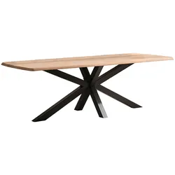 Esstisch HOME AFFAIRE, beige (natur, schwarz, natur), B:220cm H:77cm T:100cm, Tische, tolle Optik