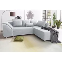 Collection AB Ecksofa Sally L-Form, mit und ohne Bettfunktion, inklusive loser Rücken- und Zierkissen grau