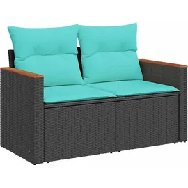 vidaXL Gartensofa-Set 12-tlg. schwarz